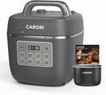 Carori 8-in-1 Electric Pressure Cooker, Compact 3 QT All-in-1 Multi-Cooker with Ceramic Pot, Saute, Slow Cook, Rice, Stew, Delay Start, Keep Warm & Safe Vent, Gray