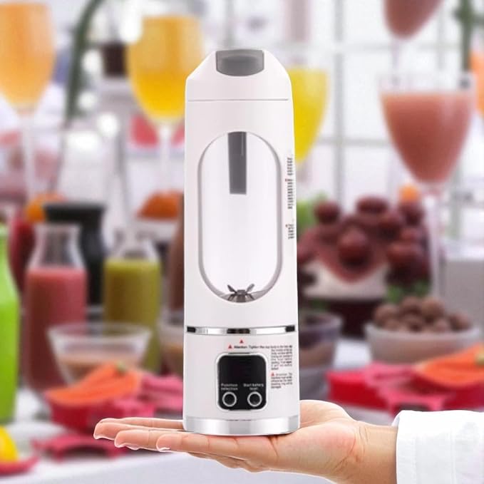 Portable Blender for shakes and Smoothies 15.2 oz Personal with USB Rechargeable battery, 12 stainless steel blades. (White)