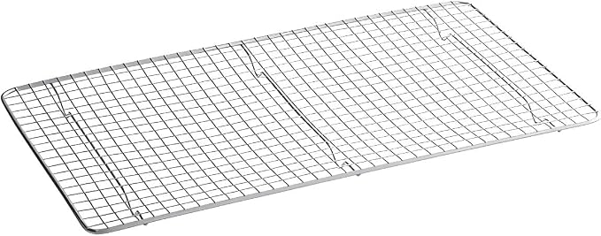 OCS Parts 3-Pack 10" x 18" Stainless Steel Pan Grates | Footed Cooling Pan Grate for for Full Size Steam Table Pans, Baking, and Hotel Pans