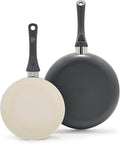 GreenLife 2 Piece (8" & 10") Ceramic Nonstick Skillet Set, Graphite Black | PFAS-Free Nonstick Coating, Frying Pans, Omelet Pans, Everyday Pan, Induction Ready, All Stovetop Compatible, Dishwasher Safe