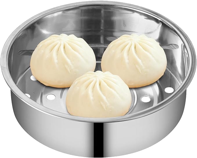 2Pcs Stainless Steel Metal Basket Round Steam Holder Tray Rack Stand Food Grade Steamer Steam Basket for Rice Cooker Warmer Kitchen Cookware for Vegetable, Fish, Meat (2 Sizes)