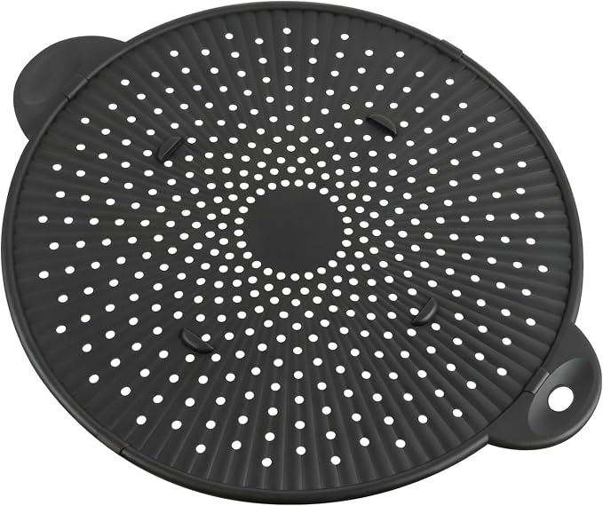Silicone Splatter Screen for Frying Pan - 11 Inch Heat-Resistant Silicone Grease Splatter Guard, Multi-Use Oil Splash Guard for Kitchen Cooking Pan Cover, Dishwasher Safe