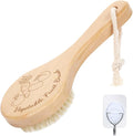 Long Handle Vegetable Scrubber, Veggie Fruit Potato Brush | Firm Bristles, Hanging Rope Wood Veggie Wash Scrubber, Carrot Cucumber Corn Tableware Cleaning, Kitchens Camping Brush Tool