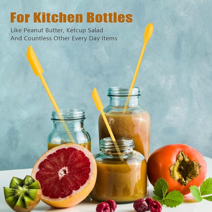 Silicone Spatula Set 6Pcs, Mini Jar Scraper for Makeup & Food | Mini spatulas reach every last drop in jars and bottles, reducing waste for food, cosmetics and personal care products.