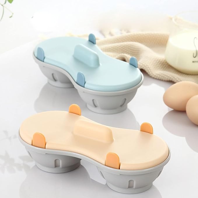 Microwave Egg Poacher, 2 Cavity Egg Cooker poached Egg Cup Egg Poacher Microwave Egg Cooker Egg Steamer for Kitchen Cooking Gadgets Blue