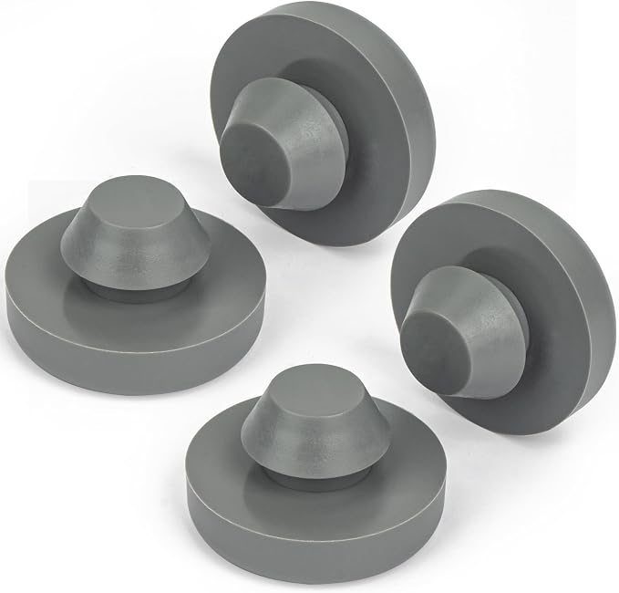 4 Pcs Rack Replacement Cooler Feet, Non-Slip Rubber Feet for Most 20qt 45qt 65qt 110qt 145qt Coolers, Compatible with Yeti Coolers, Prevent Sliding, Gray