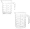 2 Pack Measuring Cup Set, 500ml and 1000ml | Plastic Liquid Measuring Cups- Baking, Cooking, Mixing Cups, Microwave and Dishwasher Safe Essential Kitchen Tools