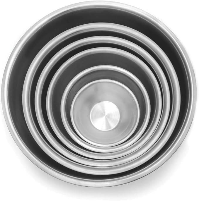 Fox Run 6-Piece Nesting Stainless Steel Polished Mixing Bowls Set | 0.5, 1.25, 2.75, 4.25, 6.25 and 10.75 Quart Mixing Bowl Set | Nesting Bowls For Easy Storage | Durable Stainless Steel Bowls