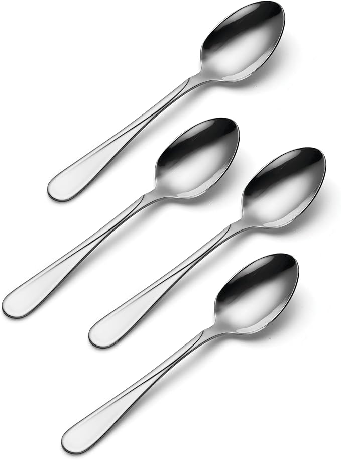 Oneida Flight Teaspoons Silverware Set for 4, Flatware | mirror finish, dishwasher safe | cutlery set for kitchen and dining, utensil set, kitchen gifts for women, heavy duty