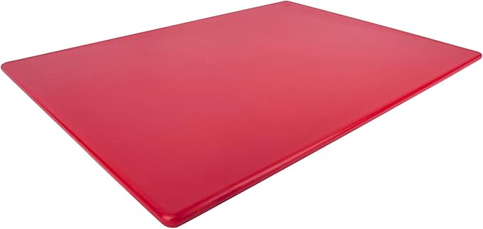 Commercial Grade Red Cutting Board - 24 x 18 Extra Large 1/2" Thick for Meats, Superior HDPP Plastic, NSF and Food Service Ready