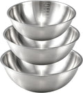 Gronivex Stainless Steel Mixing Bowls Set, 3-Piece (1.5, 2.2 & 3.4 Qt) | Food-Grade Metal, Dishwasher safe，Stackable Nesting & Space-Saving – For Kitchen Baking, Salads, Meal Prep, RV & Camping