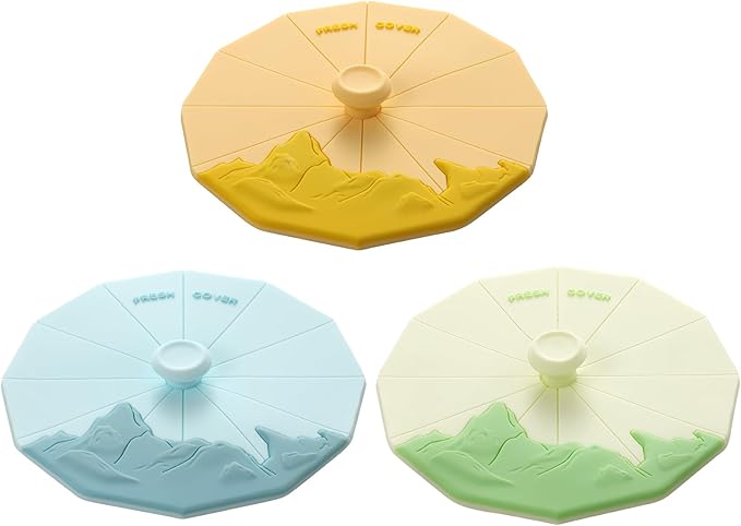 Silicone Cup Covers (Set of 3),Multicolored Silicone Lids,coffee cup cover | Mug Covers for Mugs, Cups, Tea Pots,Cup Lids for Coffee & Tea