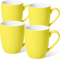 Urbanstrive 16 oz Large Coffee Mugs Set of 4 Ceramic Coffee Mug White Coffee Cups Tea Cups Idea Gift for Women Men House Warming Gifts New Home Office, Yellow 4 Pack