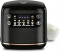 Portable Digital Rice Cooker, 6-Cup (Uncooked)/12-Cup (Cooked) Small Rice Maker with Steaming Basket, Mini Rice Cooker with 2L Removable Nonstick Inner Pot, 10 Menu Options, Auto Keep Warm, 24 Hour Delay Timer (Black)