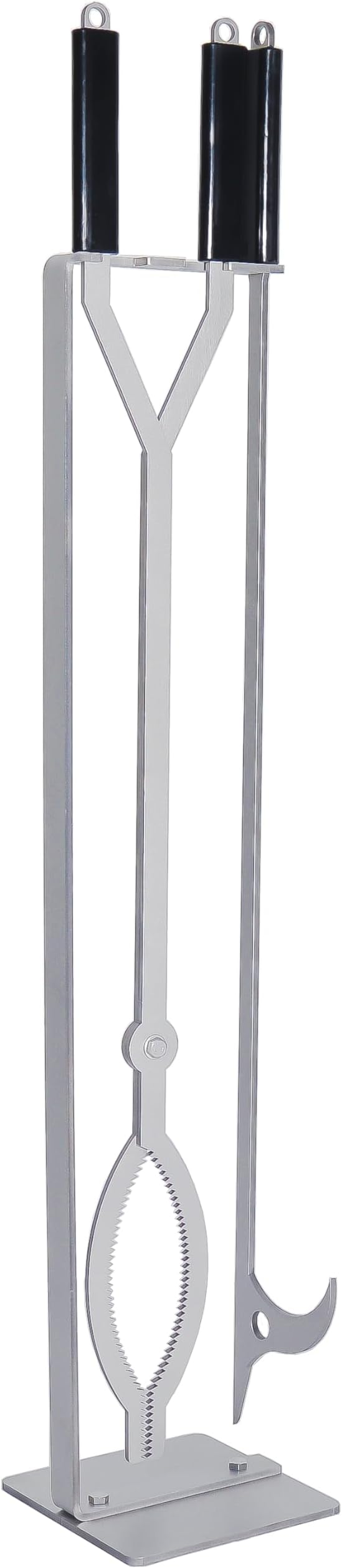 40in Stainless Steel Fire Pit Tool Set with Stand | Sturdy Fire Place Tools with Stand Fire Log Grabber Fire Pit Poker for Campfire Backyard Bonfire Wood Stove Indoor Outdoor