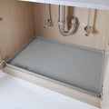 Heavy Duty Silicone Under Sink Mats for Kitchen Waterproof 31" x 22", Extra Thick Under Sink Rubber Mat Drip Tray, Raised Edge Under Sink Liner,Prevent Drips, Leaks, Spills,Grey
