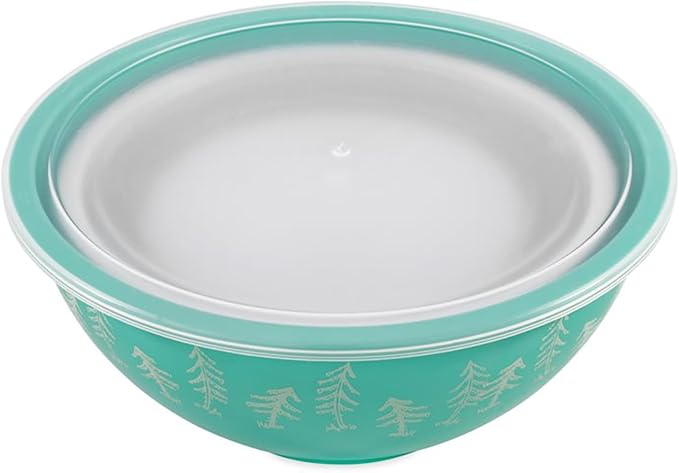 Camco Life is Better at The Campsite Nesting Bowl Set, Includes (4) Durable Melamine Bowls with (4) Plastic Lids Suitable for On-The-Go Lifestyles