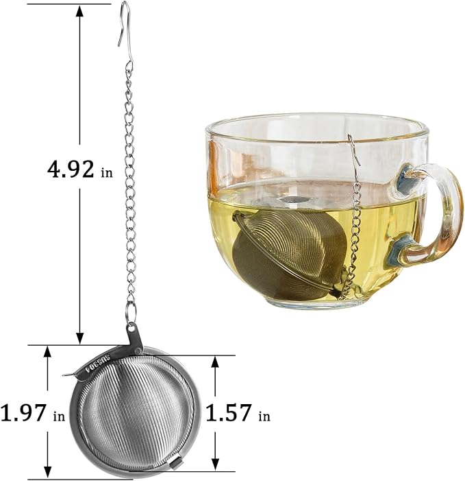 304 Stainless Steel Tea Ball Tea Holder Tea Infuser (Small x 2) | Tea Strainers For Loose Leaf Tea Steeper Extra-Fine Mesh Tea Leaf Holder Metal Tea Bag Rooibos Black Tea Herbal Spices