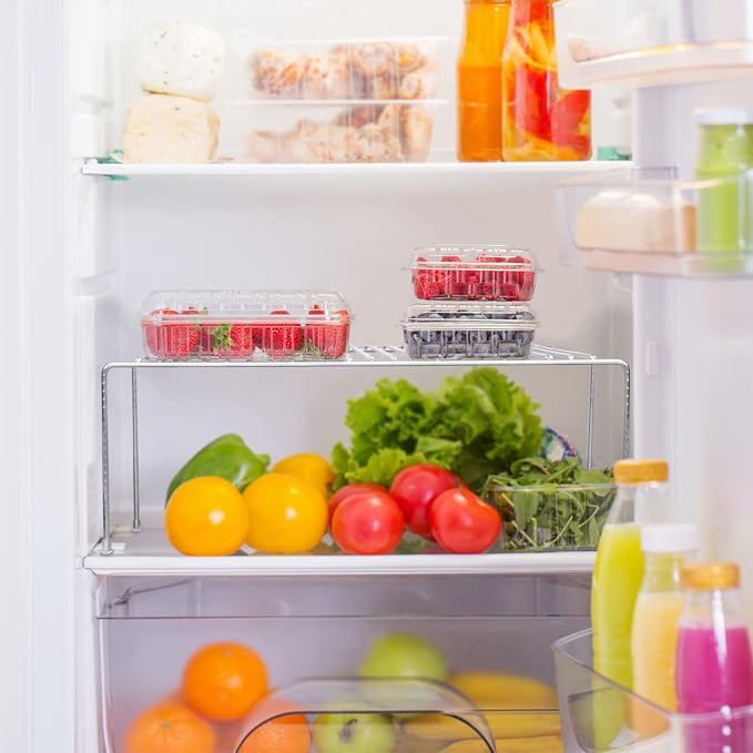 Tomorotec Expandable Kitchen Cabinet Organizer Stainless Steel Shelf Silver | Adjustable from 12.8 to 22.8 Inches Rustproof with Anti-Slip Feet for Pantry Bathroom Closet and Countertop Organization