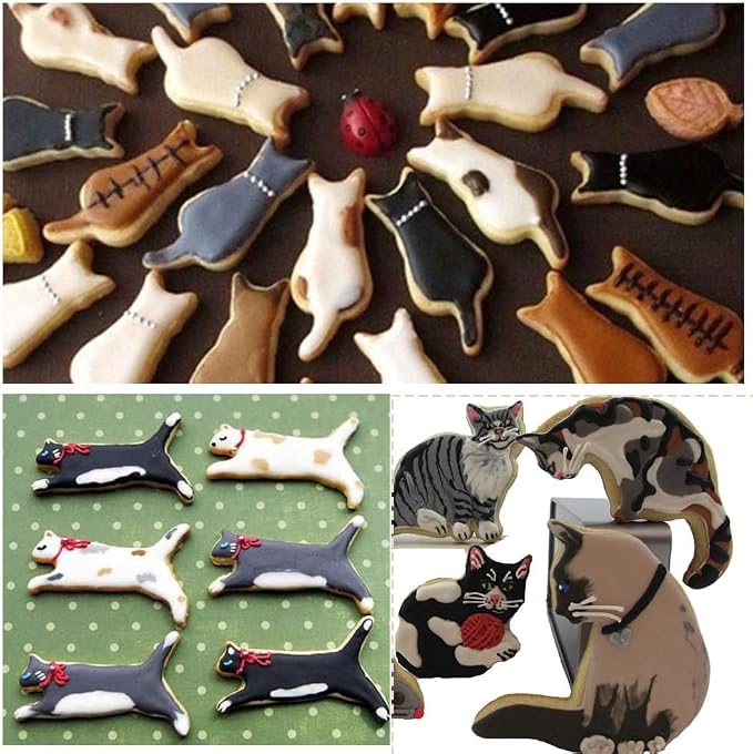 MrCookie Cat Shaped Cookie Cutters Set,Stainless Steel.