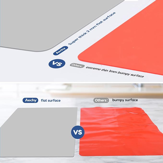 Extra Large Silicone Mat 35.3"x23.5"x0.08", Multipurpose Silicone Mat Thick Heat Resistant Mat Shipped Rolled Up Kitchen Counter Mat Waterproof Silicone Mats for Kitchen Counter Light Gray | Extra Large, Heat Resistant, Waterproof, Nonslip, Multipurpos...