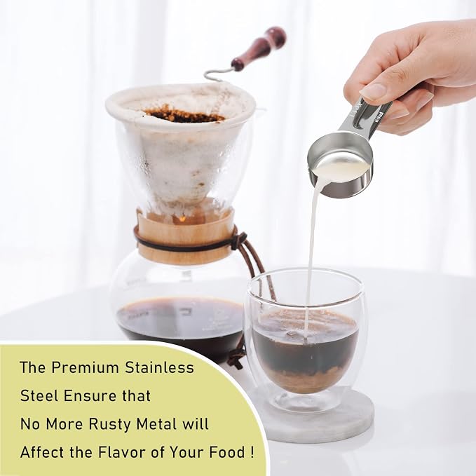 1PCS 1/4CUP(60ml, 2oz) Measuring Cup, 18/8 Stainless Steel Measure Scoop | High Precision, Food-Grade 304 SS, ‌Rust-Free, Dishwasher-Safe, Easy-Read Markings, Multi-Purpose, Sturdy & Durable