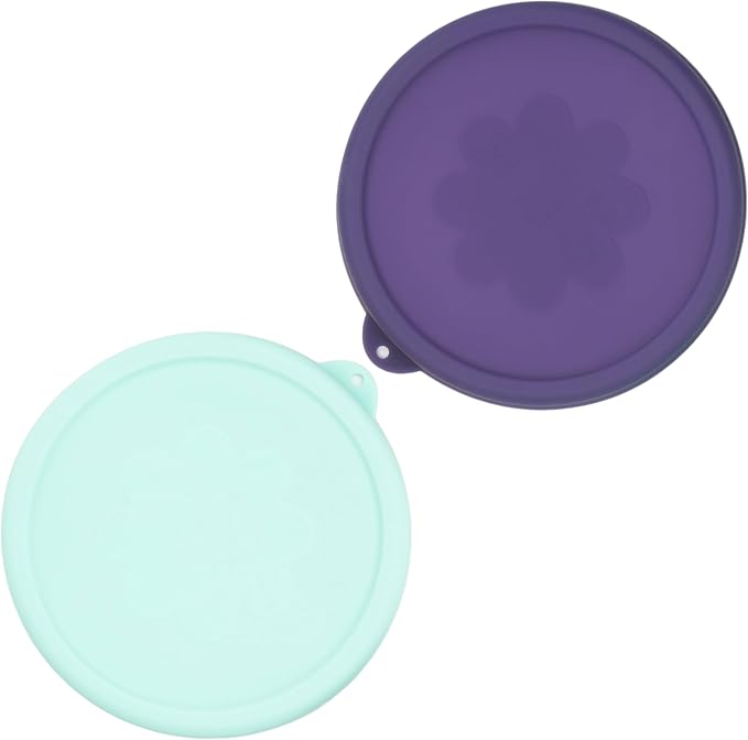 4 Cup Round Silicone Storage Cover Lids Replacement for Anchor Hocking and Pyrex 7201-PC Glass Bowls (Container not Included) (Deep Blue & Light Green) 2 Pack