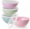 Greentainer 4-Piece Plastic Mixing Bowl Set with Lids for Kitchen, 67oz Lightweight Storage Bowls, Large Salad Bowls for Baking, Prepping, Cooking and Serving Food, Dishwasher & Microwave Safe