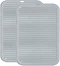 Extra Large Silicone Trivets for Hot Pots and Pans 16x12 Inch, Heat Resistant Hot Pads for Countertops, Hot Dishes, Pot Holders for Kitchen, 2 Pieces, Grey