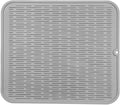 MicoYang Silicone Dish Drying Mat for Multiple Usage,Easy clean,Eco-friendly,Heat-resistant Silicone Mat for Kitchen Counter or Sink,Refrigerator or Drawer Liner Grey XL 18 inches x 16 inches