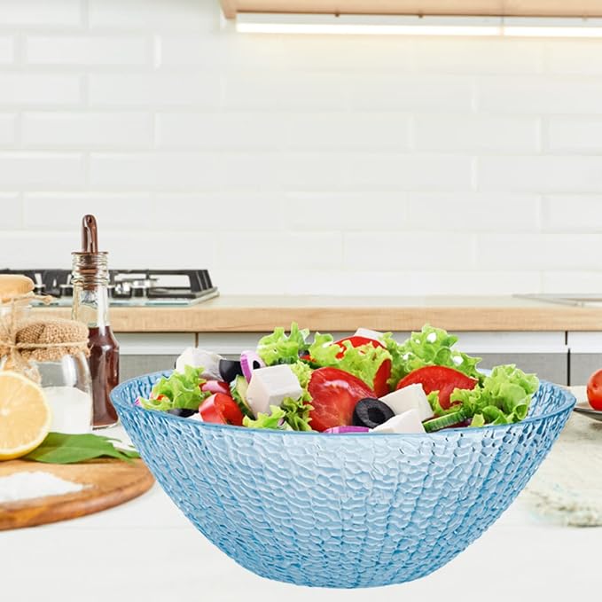 Frcctre Set of 6 Large Plastic Mixing Bowls Set, 93 Oz Round Disposable Plastic Serving Bowls Salad Bowl for Party, Snack, Salad, Chip, Popcorn