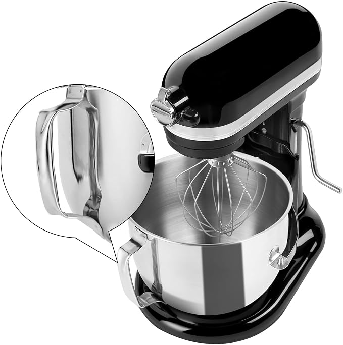 7QT Stainless Steel Mixer Bowl for KitchenAid Bowl Lift Mixer | 304 Stainless Steel, Food Grade, Dishwasher Safe, Handle Design, Large Capacity Mixing Bowl for Baking & Cooking