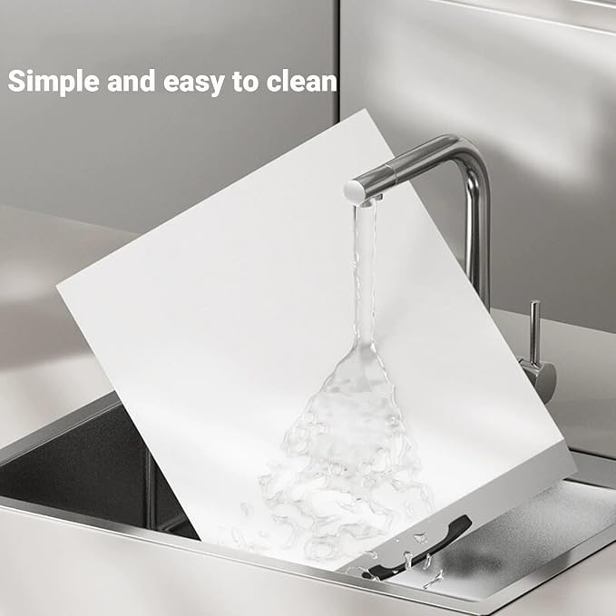 Noodle Board Stove Cover with Handles, Gas Stove Cover Board Carbon Steel Stove Top Covers for Gas and Electric Stove Range Expanding Kitchen Space (White, 15.7"Lx19.7"Wx2.7"H)