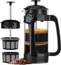 ESPRO P3 French Press Coffee Maker, 17oz, Black, Double Micro Filter Press | Grit-Free Coffee Press, Thicker Borosilicate Heat Resistant Glass french press, Tea Press, Easy Coffee Brewer, Tea Brewer