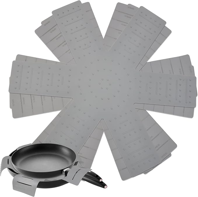 Silicone Pot Protectors for Stacking - Pan Separators for Stacking Gray | 3 pack Cookware Pot pan separators, pan liners pot dividers anti-slip, fits multiple sizes pots, pan protectors for stacking