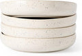 famiware Milkyway 33 oz Pasta Bowls Set of 4, Creamy White | Double Reactive Glaze, Scratch-Resistant Stoneware Salad Bowls, Stackable, Dishwasher & Microwave Safe, Lead-Free