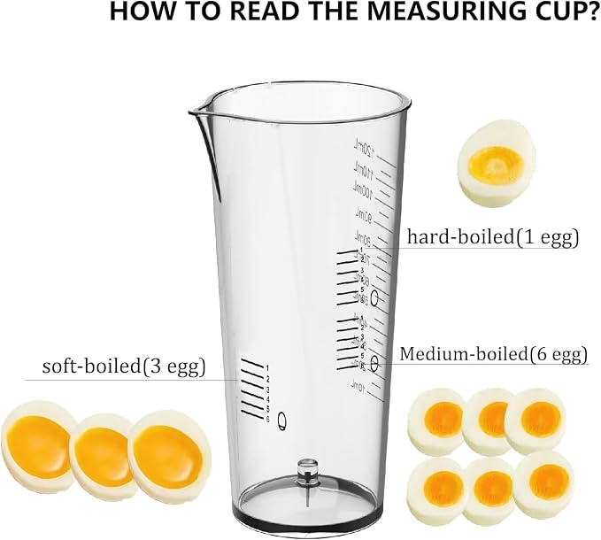 Plastic Measuring Cup for evoloop 6 egg capacity Egg Cooker, 8 Oz Measuring