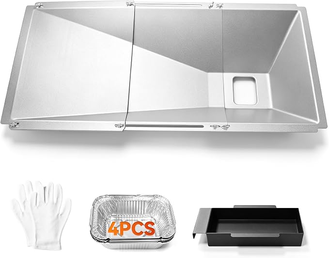 Universal Grease Tray with Catch Pan for Nexgrill 720-0888s 720-0888n, 720-0830h Charbroil, Dynaglo, Kenmore, BHG, Grill Master, Backyard, Expert Gas Grill, Adjustable Drip Pan for Most 3/4/5/6 Burner
