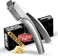 Gourmet Easy Lifetime Replace Garlic Press, No Need to Peel, Coarse Mince | Detachable Design for Easy Cleaning, Ergonomic Handle for Effortless Press, Stainless Steel Rust-Resistant, Dishwasher Safe