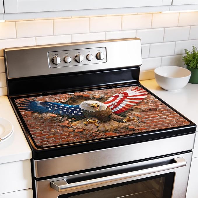 American Eagle Stove Top Cover 28.35x20.47 in Non Slip Mat | Heat Resistant Cooktop Protector Mat with Non-Slip Backing, Scratch Protection and Countertop Drying Mat.