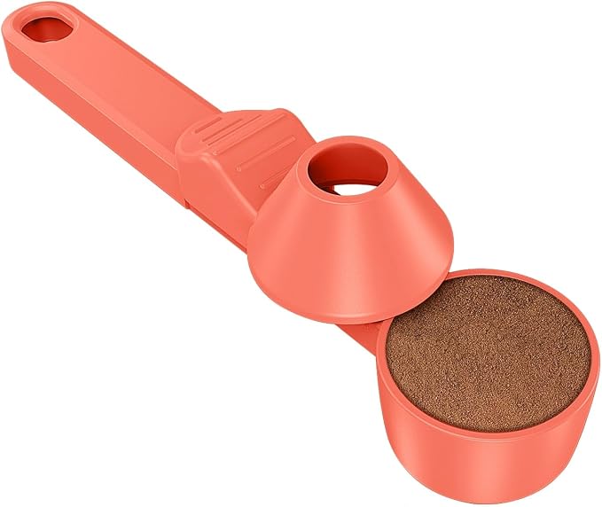 Coffee Scoop & Funnel for Reusable K Cup Refillable Coffee Pods,2 Tablespoon Coffee Scoop for Ground Coffee (1, Orange)