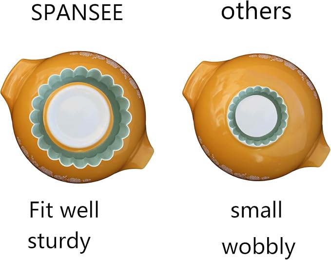 4pcs Display Stands for Pyrex Mixed Cinderella Bowls, Stacker Stacking Rings for Pyrex Bowls, Bowl Display Stands for cabinet, Cabinet Organizer, SPANSEE, Mint Green