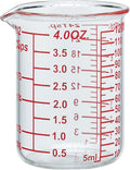 120 ML/4OZ High Borosilicate Glass Measuring Cup-V-Shaped Spout,Glass Measuring Beaker for Kitchen or Restaurant, Easy to Read(SINGLE)