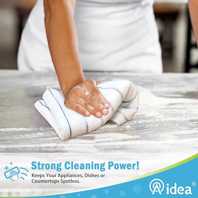AIDEA Microfiber Kitchen Towels-8PK, Super Soft and Absorbent Dish Towels, Multi-Purpose Microfiber Kitchen Towels for Home, White/Grey, 15”x25”