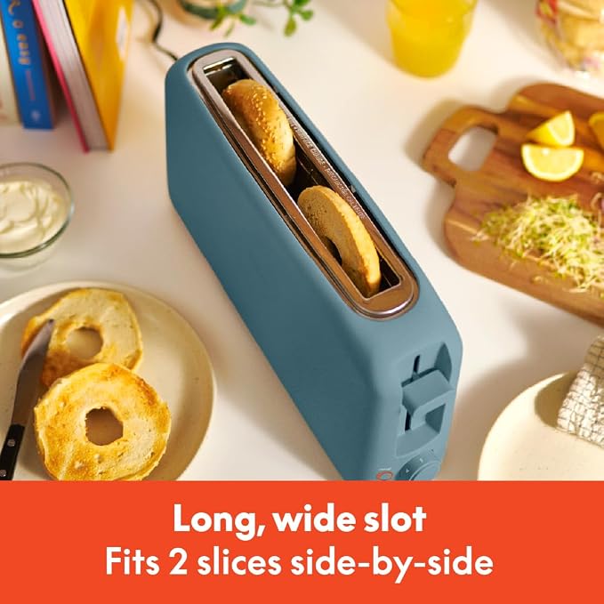 bella Fits-Anywhere™ 2-Slice Slim Toaster, Long Slot & Extra Wide, Surf