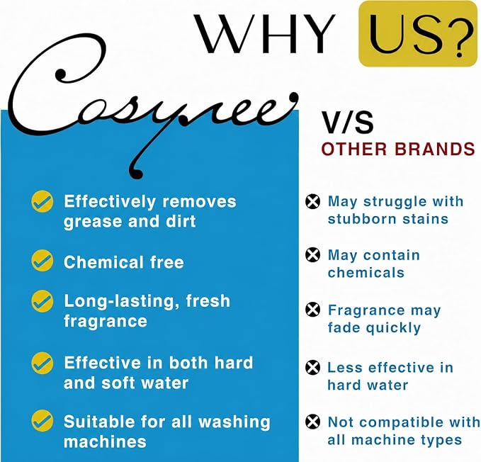cosynee Washing Machine Cleaner, Helps Power Away Odor Causing Bacteria & Grime Deep Inside Pump, Valve & Hoses, 24 Time Release powder, 12 Month Supply