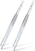 2 Pcs 8.5 Inch Kitchen Tweezers Fine Tweezer Tongs, MSY BIGSUNNY Stainless Steel Food Tweezers Multi-function Cooking Tongs Kitchen Serving Tong
