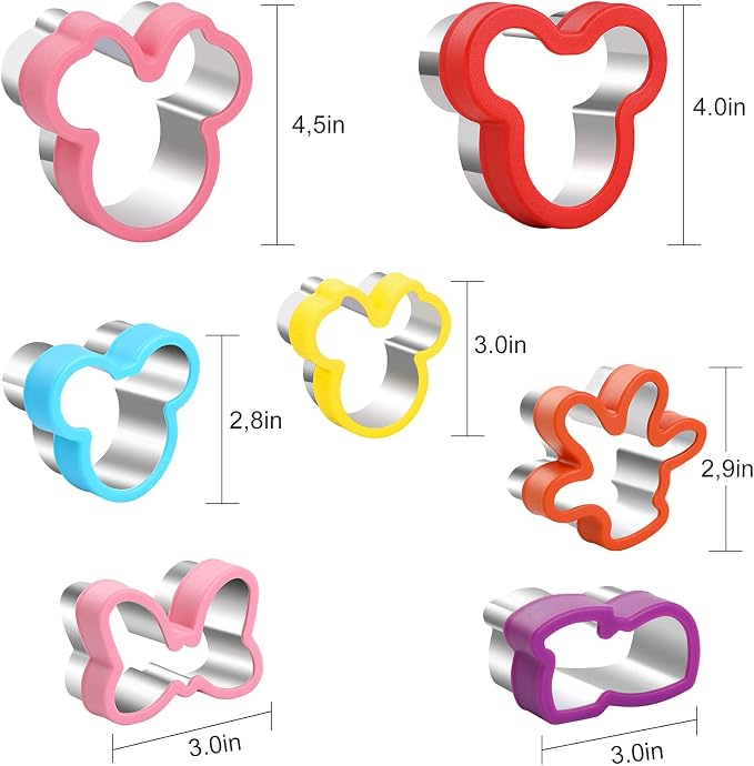 Magigift Multicolor 7-Piece Cookie Cutter Set - Head, Bow, Shoes, Gloves Shapes - Stainless Steel, Dishwasher Safe