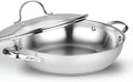 Cooks Standard Classic 12-Inch Stainless Steel Wok Stir Fry Pan with Glass Lid, 30cm Everyday Chef's Pan with Two Side Handles, Induction Compatible Cookware, Dishwasher & Oven Safe