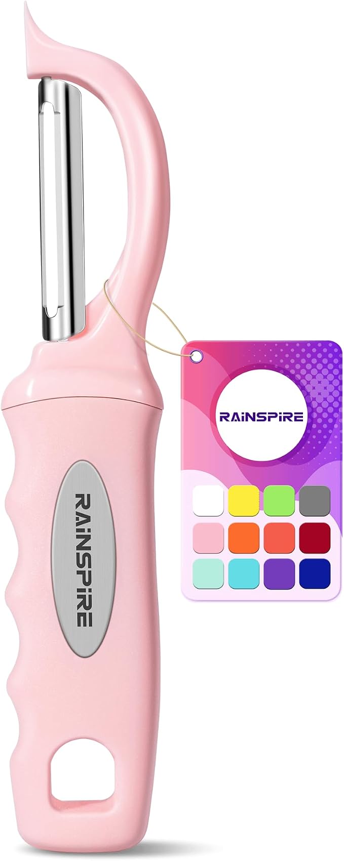 Rainspire Vegetable Peeler Potato Peelers for Kitchen, Sharp Stainless Steel Blades Veggie, Comfortable Handle Fruit Peeler, Carrot Peeler Apple Peeler Dishwasher Safe (1, Pink)